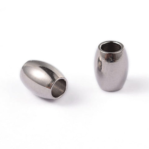 BeadsBalzar Beads & Crafts STAINLESS STEEL Barrel Ion Plating(IP) 304 Stainless Steel Spacer Beads, 4x5mm long, hole: 2mm