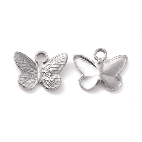 BeadsBalzar Beads & Crafts STAINLESS STEEL Ion Plating 304 Stainless Steel Charms, Butterfly