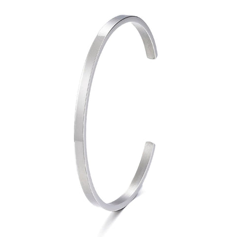 BeadsBalzar Beads & Crafts STAINLESS STEEL (SB8231-P) (SB8231-X) 304 Stainless Steel Cuff Bangle, 6.1~6.5cm inner diameter, 3.5mm wide