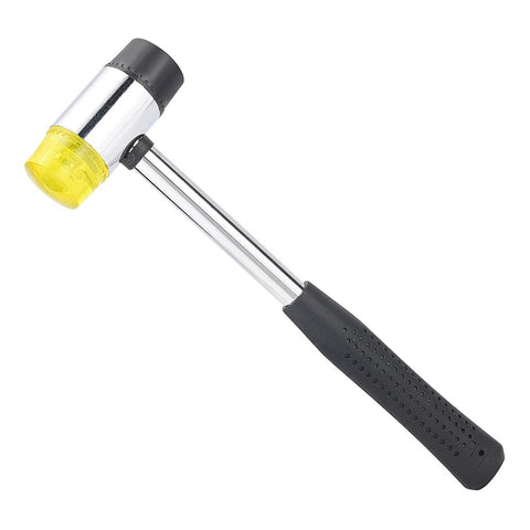 BeadsBalzar Beads & Crafts Steel Hammer, with Plastic & Rubber Hammer Head, Platinum