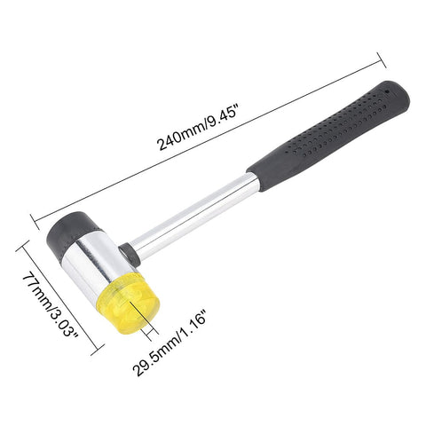 BeadsBalzar Beads & Crafts Steel Hammer, with Plastic & Rubber Hammer Head, Platinum