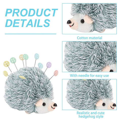 BeadsBalzar Beads & Crafts Velvet & Cotton Plush Toys, Hedgehog Needle Cushions, with Iron Head Pins, Mixed Color