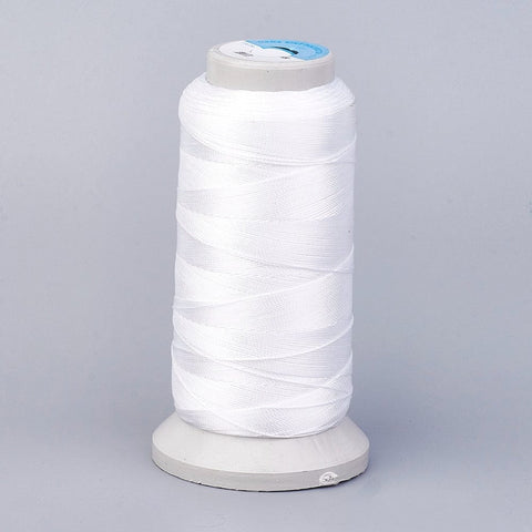 BeadsBalzar Beads & Crafts WHITE Polyester Sewing Thread 0.2mm