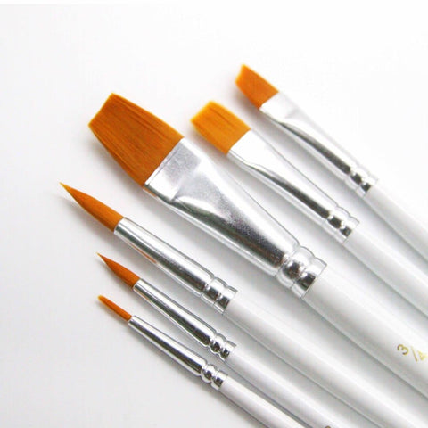 BeadsBalzar Beads & Crafts Wooden Paint Brushes Pens Sets, For Watercolor Oil Painting, White