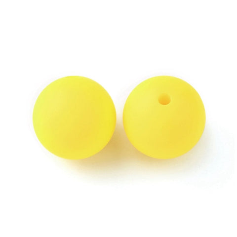 BeadsBalzar Beads & Crafts Yellow Food Grade Eco-Friendly Silicone Beads, Baby Chew Teething, Round