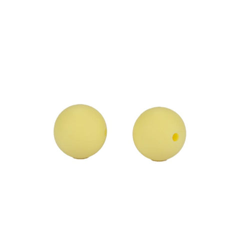 BeadsBalzar Beads & Crafts YELLOW Round Silicone Focal Beads, Chewing Beads For Teethers, DIY Nursing