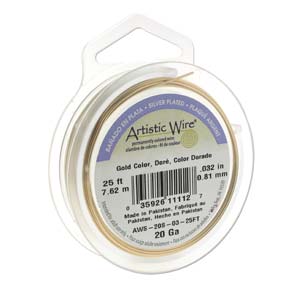 Beadsmith Artistic Copper Wire Silver Gold 20 Gauge / 25 foot spool