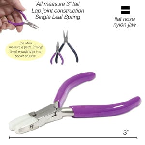 Beadsmith Mini Double Nylon Jaw Flatnose Plier with Spring