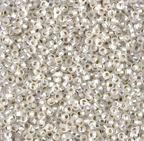 BULK 50/250g Miyuki Seed Beads 11/0 Matted Silver Lined Crystal 001F