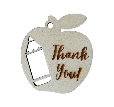 Engraving BeadsBalzar THANK YOU Wood Apples with engraving Best Teacher or Thank you