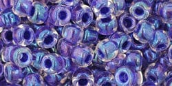 ETSY 50g  TOHO Round 6/0 : Inside-Color Rainbow Crystal/Tanzanite-Lined TR-06-181