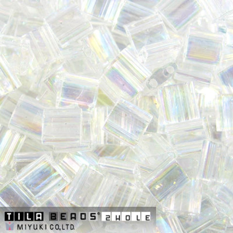 BULK 50g Miyuki Tila Beads Crystal AB color 0250