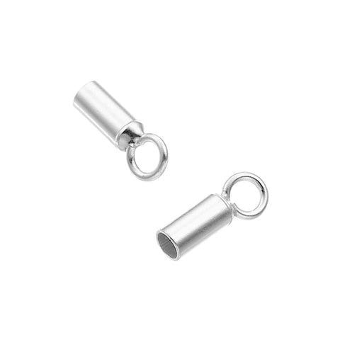 Sterling Silver 925 Sterling Silver 925, 2.4mm Round Cord End Caps