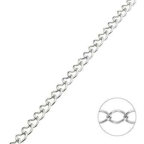 Sterling Silver 925 Sterling Silver 925 3.2mm Rombo Chain | 0.6mm Wire | Sleek & Durable