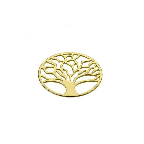 Sterling Silver 925 Sterling Silver 925 Tree of Life 20mm pendant charm 3 micron Gold Plated