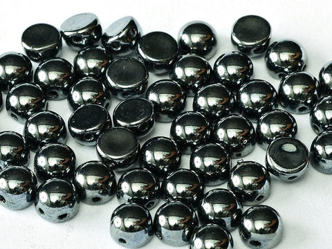 Czech Glass SuperDuo, 2-Hole Beads 2x5mm, Hematite (8 Grams)
