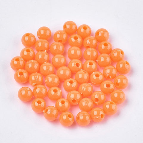 BeadsBalzar Beads & Crafts (AB7601-606) CORAL (AB7601-X) Opaque Plastic Beads, Round, 6mm (15 GMS)