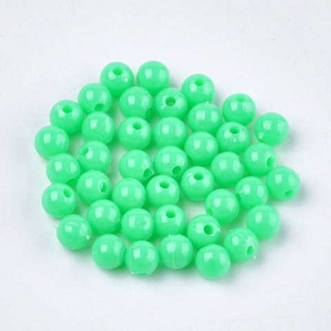 BeadsBalzar Beads & Crafts (AB7601-610) MED. AQUAMARINE (AB7601-X) Opaque Plastic Beads, Round, 6mm (15 GMS)