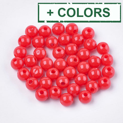 BeadsBalzar Beads & Crafts (AB7601-X) Opaque Plastic Beads, Round, 6mm (15 GMS)