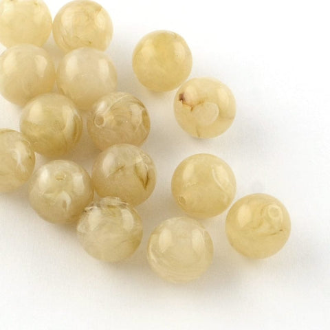 BeadsBalzar Beads & Crafts (AB7679-14) KHAKI (AB7679-X) Acrylic Imitation Gemstone 10mm /Hole 2mm (20GMS +/- 35 PCS)