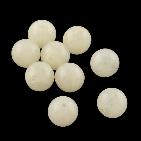 BeadsBalzar Beads & Crafts (AB7679-29) BEIGE (AB7679-X) Acrylic Imitation Gemstone 10mm /Hole 2mm (20GMS +/- 35 PCS)