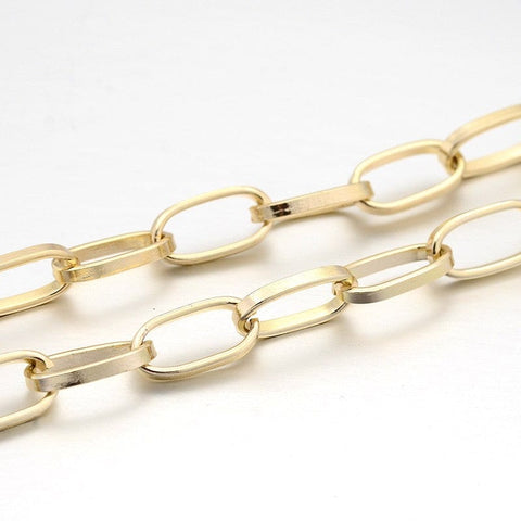 BeadsBalzar Beads & Crafts (AC6836A) Aluminium Paperclip Chains, Light Gold Size: about 8mm wide, 15.5mm long (2 METS)