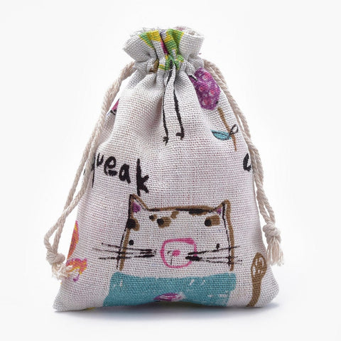 BeadsBalzar Beads & Crafts (BA7913-A08) Polyester Cotton Pouches Drawstring Bags,14x10cm (5 PCS)