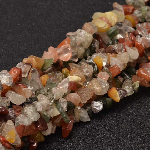 BeadsBalzar Beads & Crafts (BC7170B) Chip Natural Rutilated Quartz Bead Strand, about 5~10mm wide