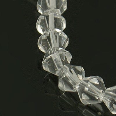 BeadsBalzar Beads & Crafts (BE1702) Transparent Glass Beads Strands, Bicone, Clear 6mm (1 STR)