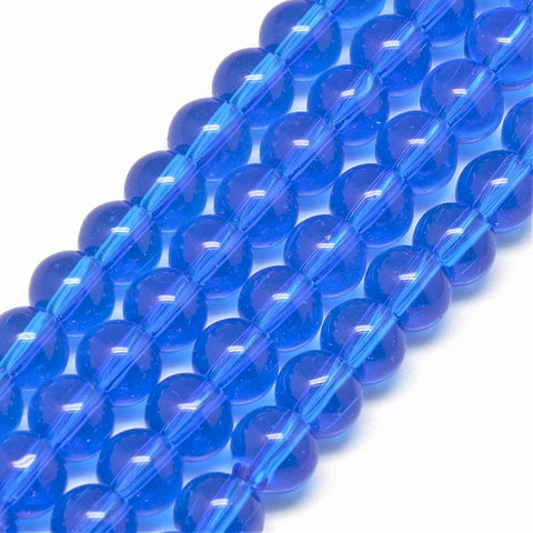 BeadsBalzar Beads & Crafts (BE7545-22)  ROYAL BLUE (BE7545-X) Glass Beads Strands, Round, 8mm