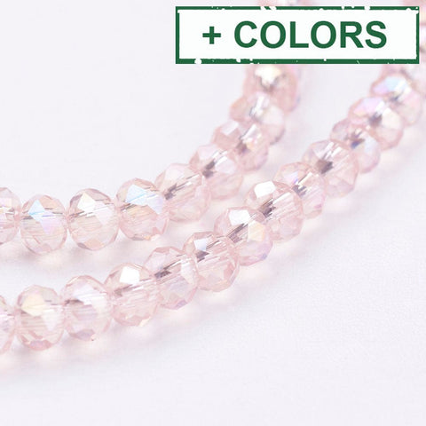 BeadsBalzar Beads & Crafts (BE7737-X) Electroplate Glass Beads , AB Color Plated, Faceted Rondelle, 3x2mm