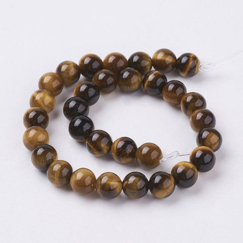 Natural Tiger Eye Stone Beads, Round, about 2mm, 3mm, Length 15”