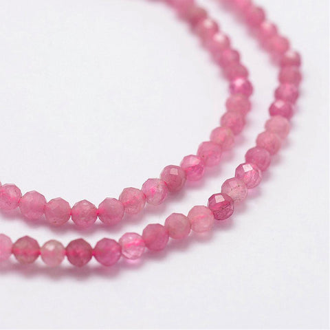 BeadsBalzar Beads & Crafts (BG6914A) Natural Strawberry Quartz , Faceted, Round 2mm