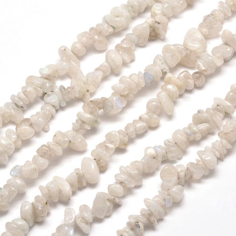 BeadsBalzar Beads & Crafts (BG7805-62) Natural White Jade Chip Bead Strands about 5~8mm