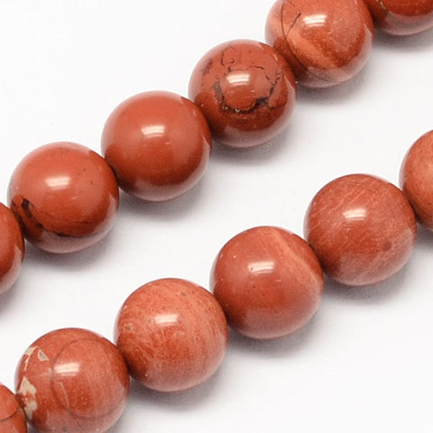 BeadsBalzar Beads & Crafts (BG7842-8) Natural Red Jasper Bead Strands, Round 8mm