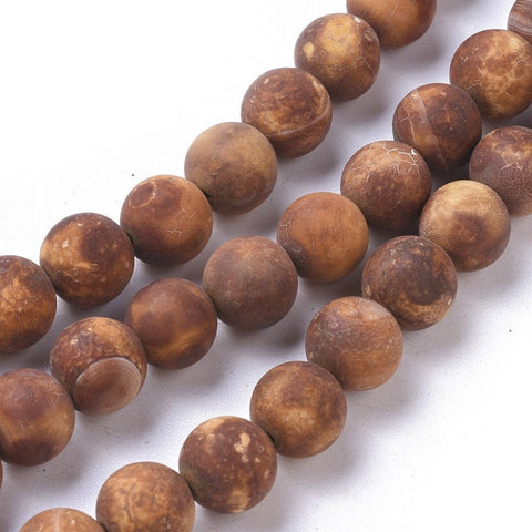 BeadsBalzar Beads & Crafts (BG8245-47B)  Natural Agate Beads Strands, Dyed. Round, Camel 10mm (1 STR)