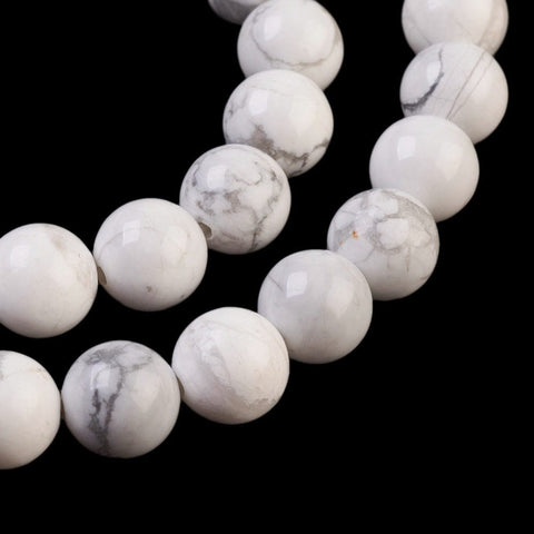 BeadsBalzar Beads & Crafts (BG8246-8MM) Natural Howlite Beads Strands, Round, Size: about 8mm  (1 STR)