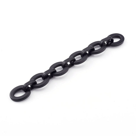 BeadsBalzar Beads & Crafts BLACK (CA7851-03) (CA7851-X) Opaque Spray Painted Acrylic Linking Cable Chains (1 MTR)