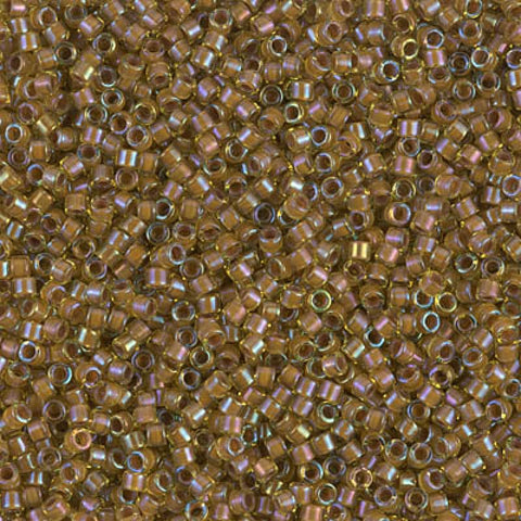 BeadsBalzar Beads & Crafts (DB1738) MIYUKI DELICA 11/0 COCOA LINED CHARTREUSE AB (5 GMS)