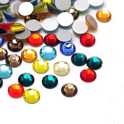 BeadsBalzar Beads & Crafts (FB-SS30-M) MIX (FB-SS30-X) Glass Flat Back Rhinestone, Grade A, Back Plated, 6.3~6.5mm (5 GMS)