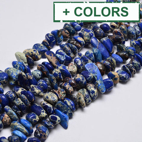 BeadsBalzar Beads & Crafts (GB4671-X) Natural Imperial Jasper Beads Strands, Chips, Dyed, 4~10mm