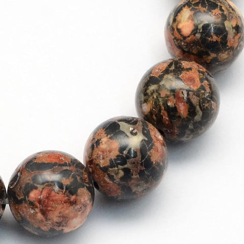 BeadsBalzar Beads & Crafts (GB4672-X) Natural Leopardskin Round Beads Strands (1 STR)