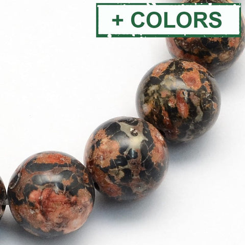 BeadsBalzar Beads & Crafts (GB4672-X) Natural Leopardskin Round Beads Strands (1 STR)