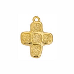 BeadsBalzar Beads & Crafts (GQC7654A) Cross with squares textured pattern pendant 20x16mm (2 PCS)