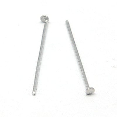 BeadsBalzar Beads & Crafts (HP167) 304 Stainless Steel Flat Head Pins 50mmx0.6mm (10 GMS)