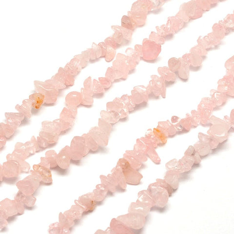 BeadsBalzar Beads & Crafts NAT.ROSE QUARTZ (BG7805-02) (BG7805-X) Natural Chip Bead Strands about 5~8mm (1 STR)