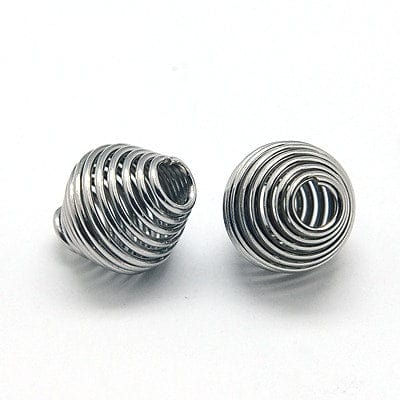 BeadsBalzar Beads & Crafts (SB5253) 304 Stainless Steel Spring Beads, Coil Beads, Bicone, Stainless Steel 10MM