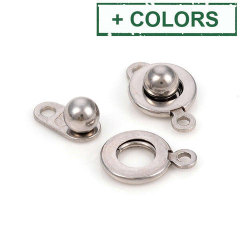 BeadsBalzar Beads & Crafts (SC8036-X) 304 Stainless Steel Snap Clasps, Golden 9x15.5mm (2 SETS)