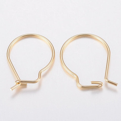 BeadsBalzar Beads & Crafts (SE6918A) 304 Stainless Steel Earring Hooks, Ear Wire, Golden 18X13MM (4 PCS)