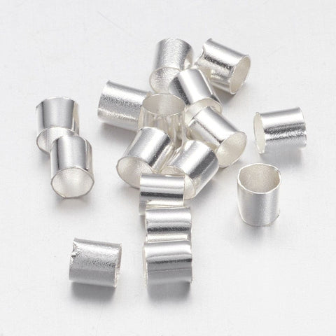 BeadsBalzar Beads & Crafts SILVER (CB2846S) (CB2846-X) Economy Brass Crimp Beads, Tube, Golden 3mm (5 GMS)